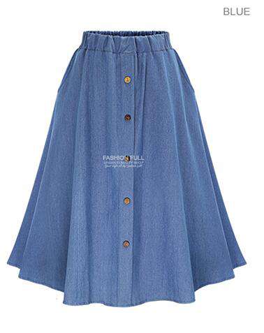 Denim Long Skirt
