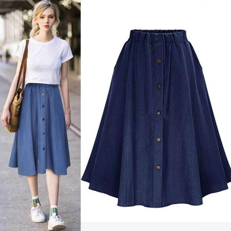 Denim Long Skirt