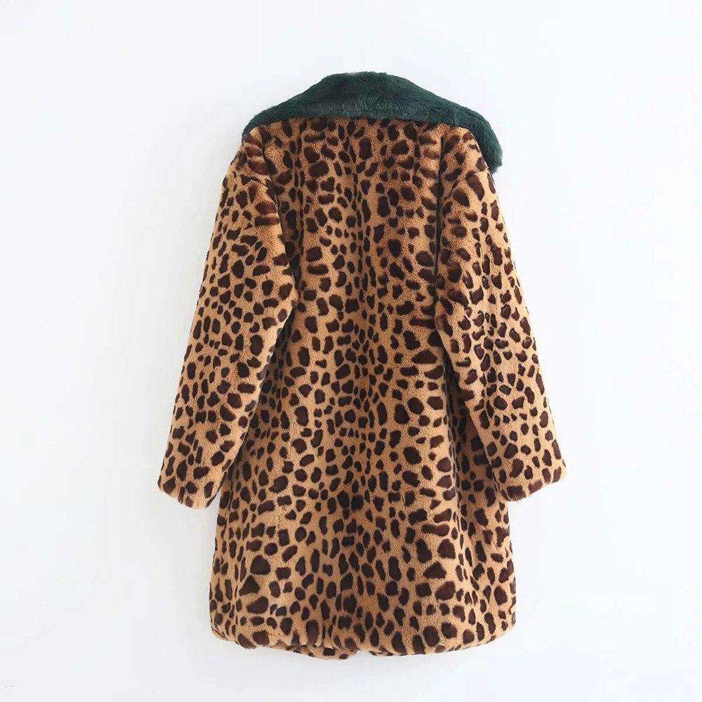 Dicken Mantel Leopard Print Jacke