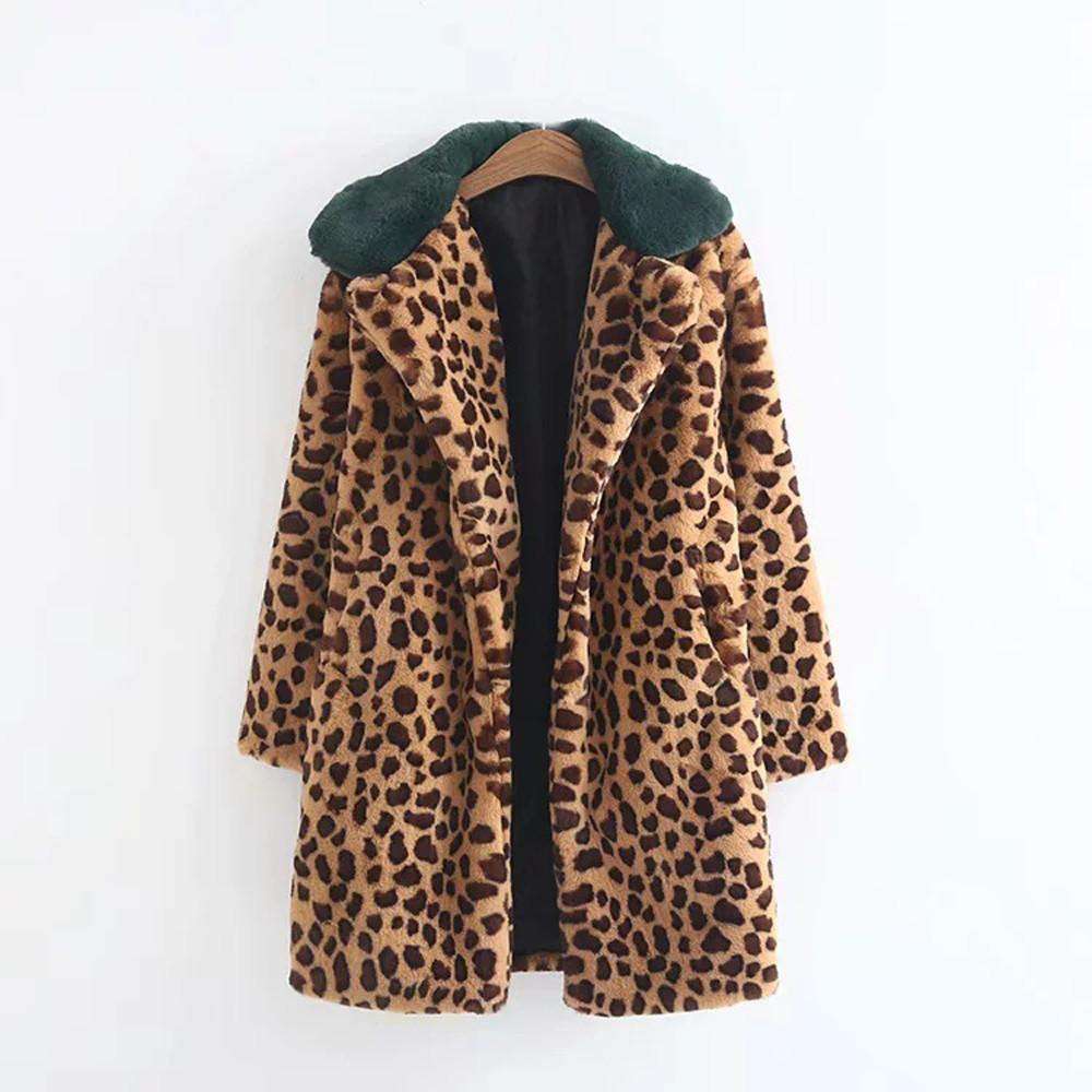 Dicken Mantel Leopard Print Jacke