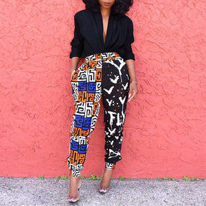 Fadzeco African Ladies Clothes 2019 Autumn Dashiki Print Trousers Elastic Waist Fashion High Harem Pant African Dress for Women 1