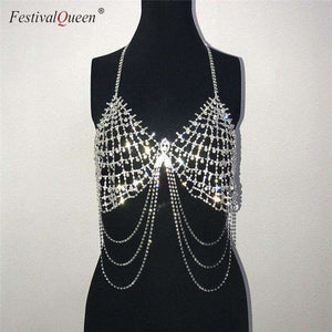 FestivalQueen bling metallic diamant crop top