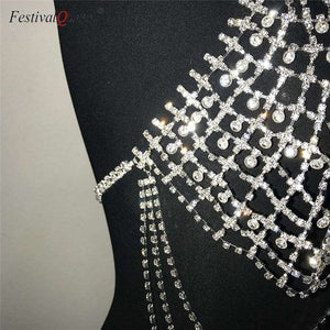 FestivalQueen bling metallic diamant crop top