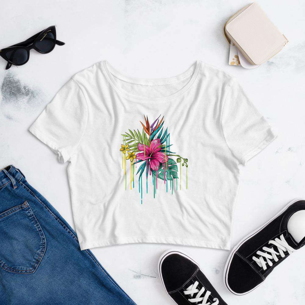 Flower Drip Women’s Crop Tee