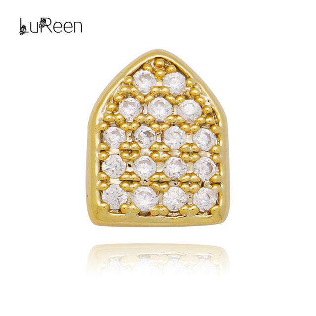 Gold Dental Micro Zircon Single Top Grills