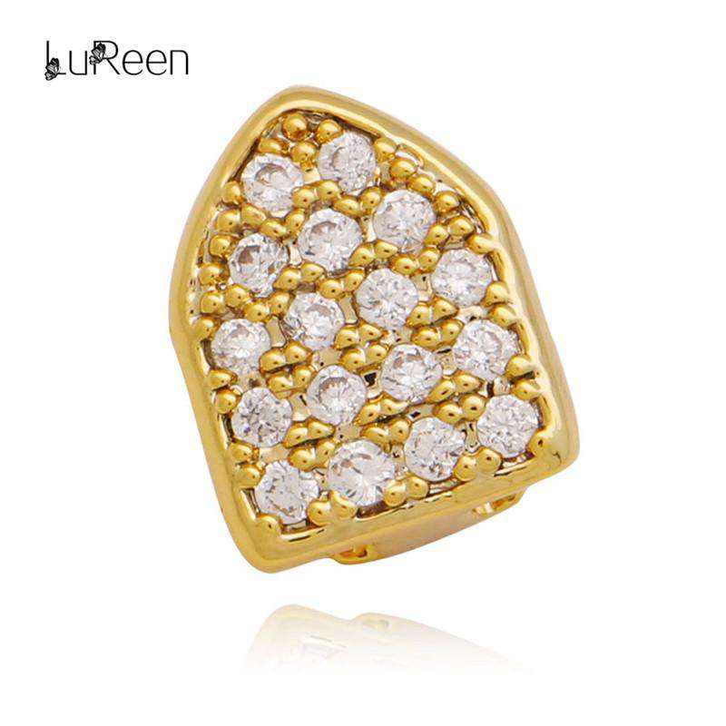 Gold Dental Micro Zircon Single Top Grills