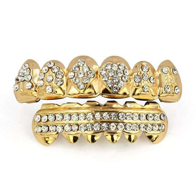 Iced Out Poker Rhinestone Top&Bottom Colors Grills