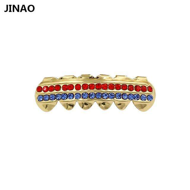 Iced Out Poker Rhinestone Top&Bottom Colors Grills