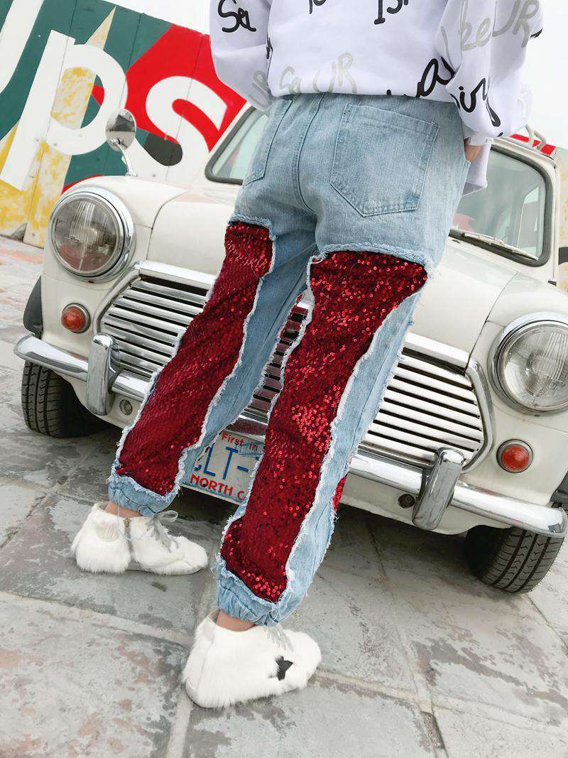 Jeans Woman The Sequins Stitching