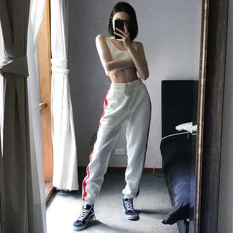 Jogger Weiß rot