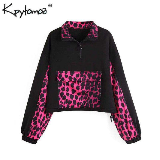 Krypto Vintage Leopard Druck Patchwork