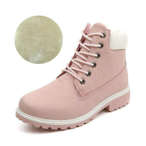 Lace-up ankle boots for women 2019 new fashion warm winter boots women solid square heel shoes woman plus size zapatos de mujer 1