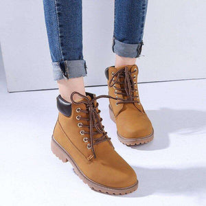 Lace-up ankle boots for women 2019 new fashion warm winter boots women solid square heel shoes woman plus size zapatos de mujer 1