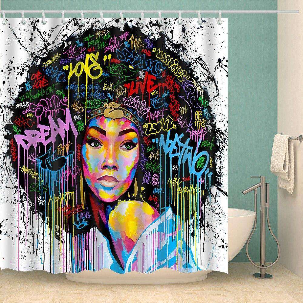 Luxus afro frauen bad vorhang