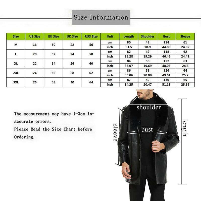 Men PU Leather Jacket Faux Fur Collar Veste Moto Homme Thick Warm Clothing Coat Classic Faux Leather Coats Chaqueta Hombre Cuero