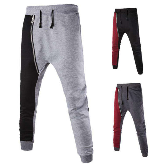 men's casual pants zipper fight color