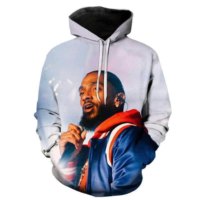 Nipsey Hussle Hoodies 3D Print Casual Sweatshirts Hot Sale Harajuku Long Sleeve Clothes 2019 Kpop Hooded Tops Plus Size 1