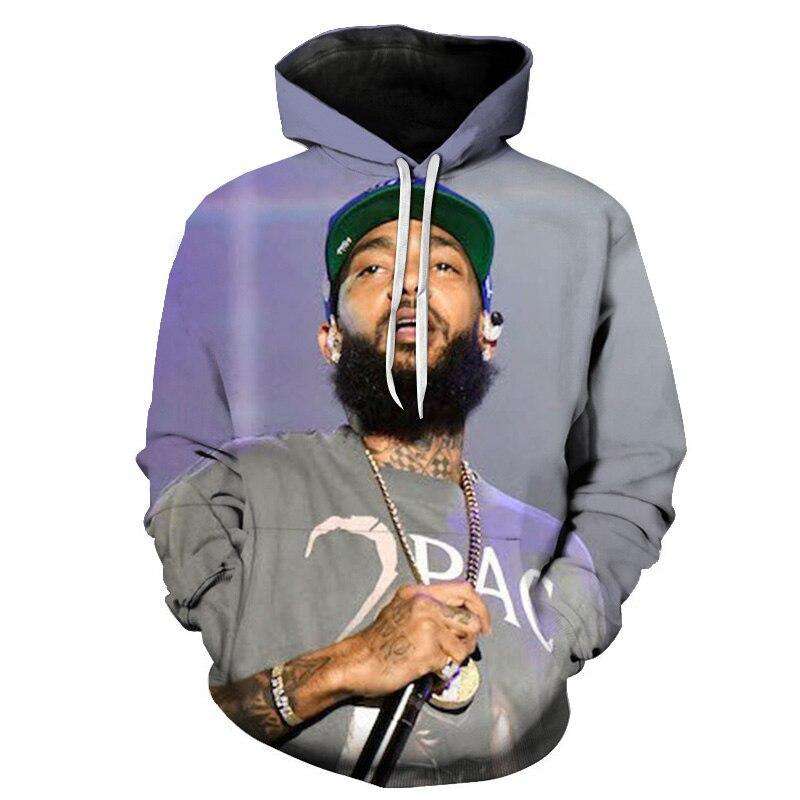 Nipsey Hussle Hoodies 3D Print Casual Sweatshirts Hot Sale Harajuku Long Sleeve Clothes 2019 Kpop Hooded Tops Plus Size 1