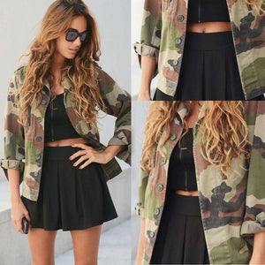 Women Camouflage Jacket Coat Autumn