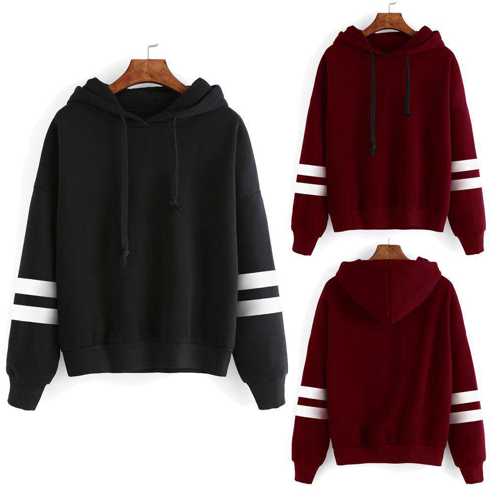 Womens Long Sleeve Hoodie Sweatshirt Jumper Hooded Pullover Tops Blouse