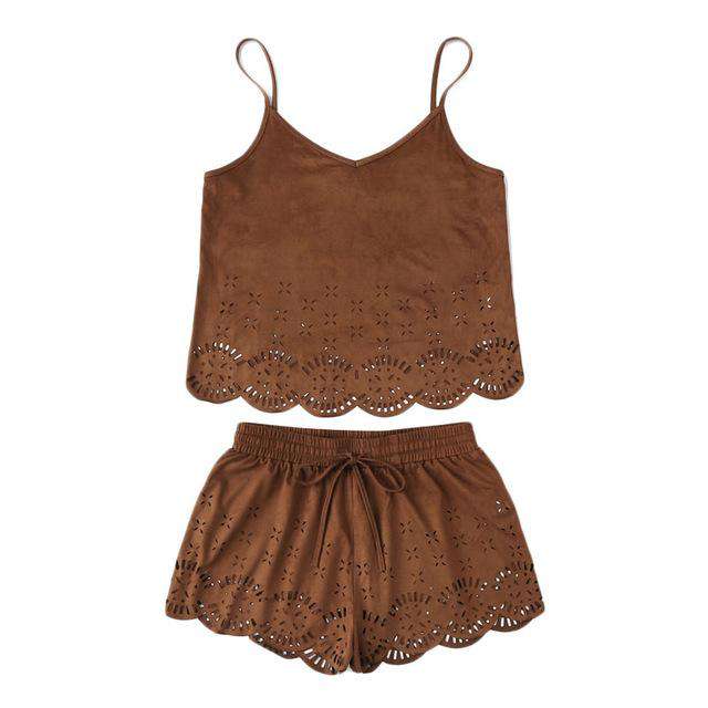 SHEIN Boho Cut Out 2 Pieces Sets