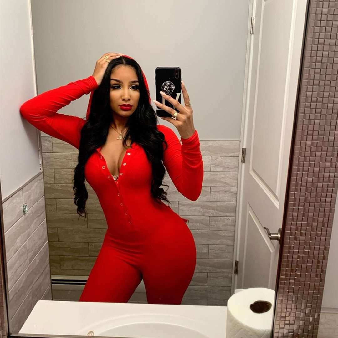 Solid Deep V-neck Skinny Jumpsuit