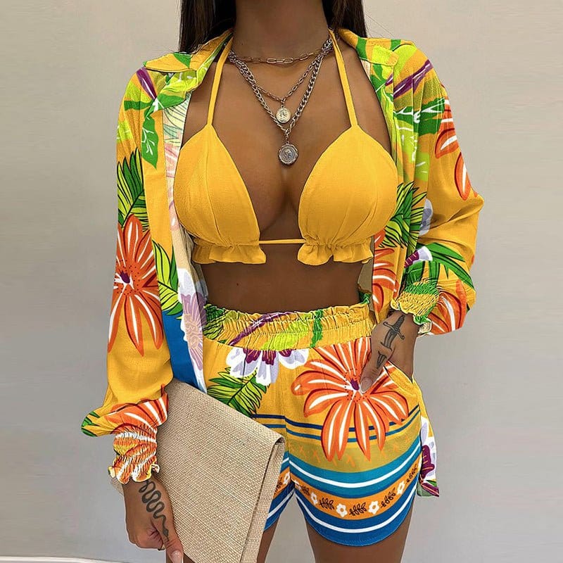 Tie-dye Print Sexy 3 Pieces Set